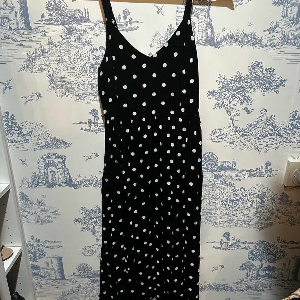 Elegant Black Polka Dot Dress